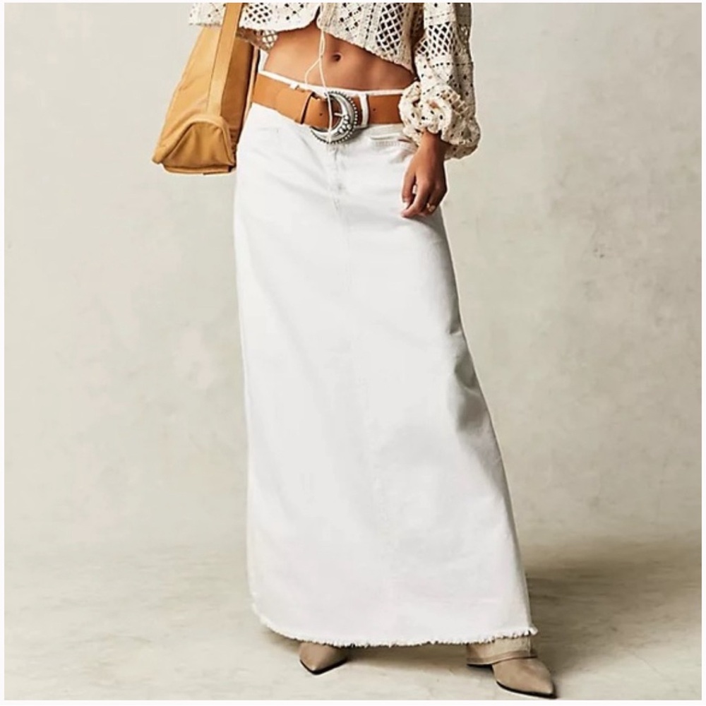 Free People White Maxi Skirt